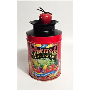 Warren County Preserves Fruit Tin with Apple Top Farmhouse